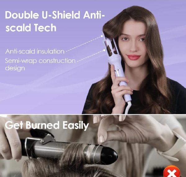 Hair Curler, 32mm Automatic Curling Iron, 3 Adjustable Temperatures And 2 Timer Reminders, Automatic Curling Iron For Long Hair, Double Anti-scald Function, Australian Specification Plug, Suitable For Everyone
